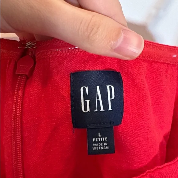 GAP Linen Blend Red Mini Dress for Women Slipper Red Large Petite - Picture 5 of 6